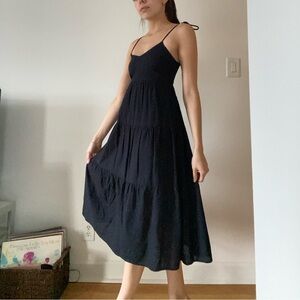 Abercrombie Tie Strap Tiered Trapeze Midi Dress